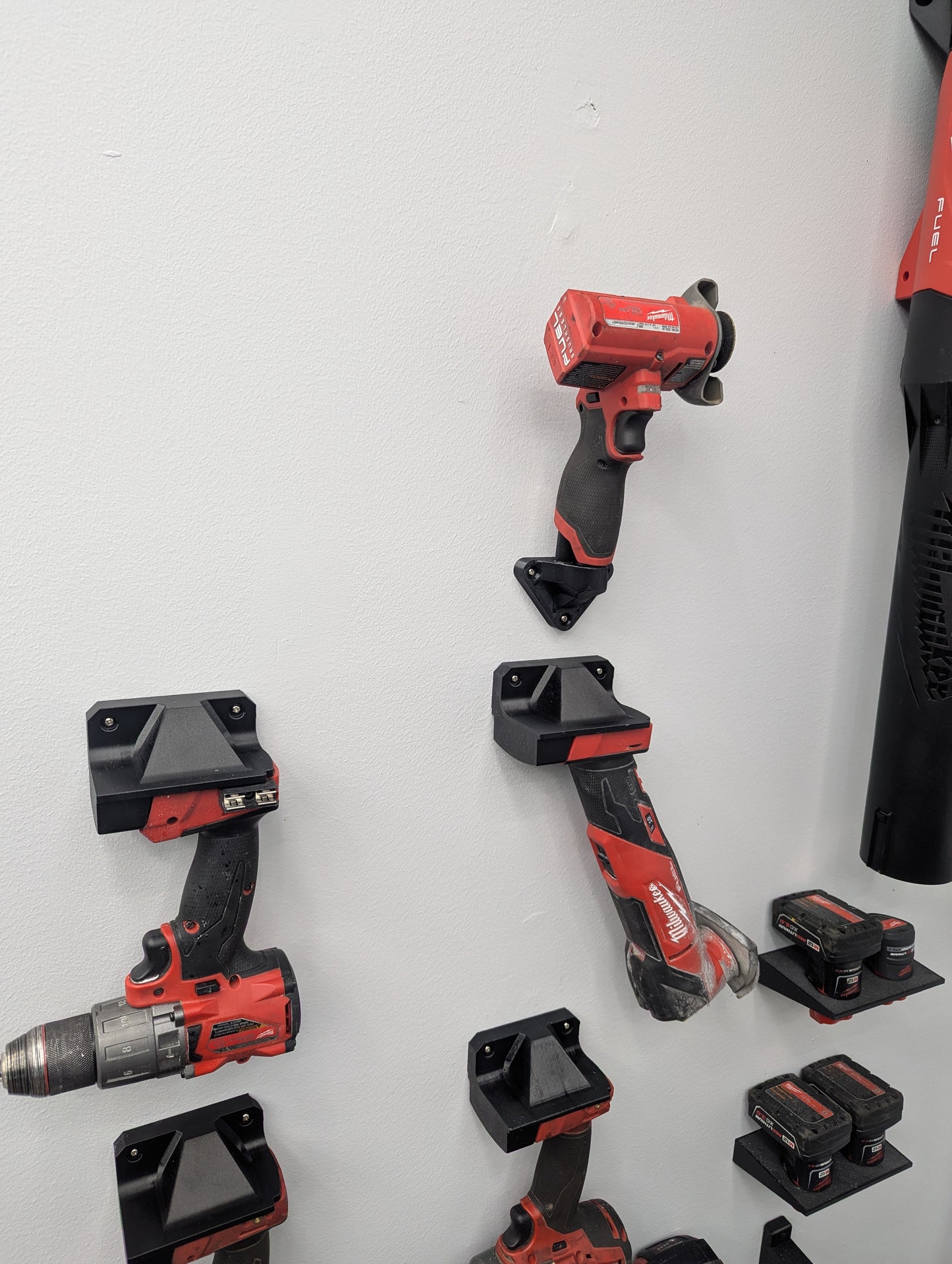 Wall Mount Tool Hanger for M12 Milwaukee Tools; Ratchet, Cutoff Wheel, File sander mounting block
