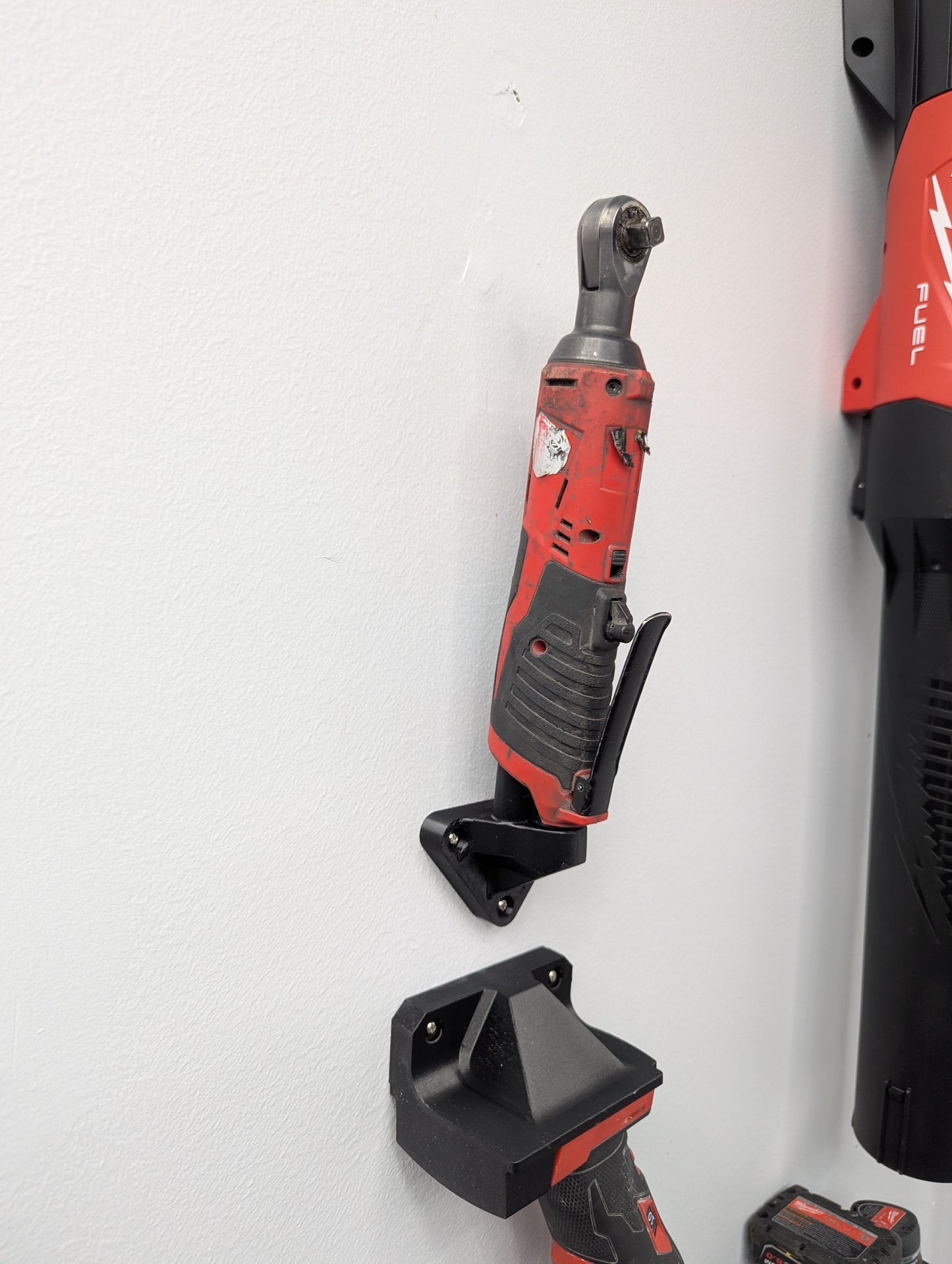 Wall Mount Tool Hanger for M12 Milwaukee Tools; Ratchet, Cutoff Wheel, File sander mounting block